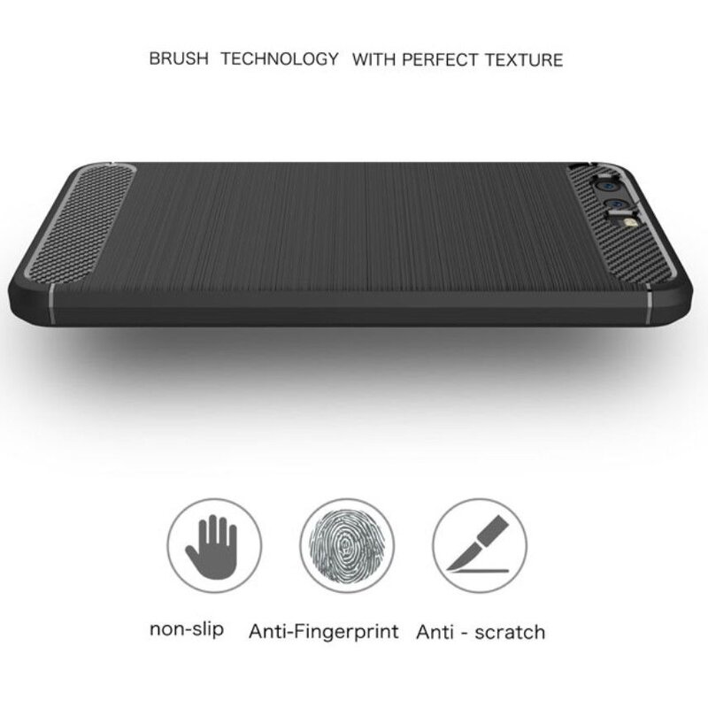 Husa Huawei P10 Techsuit Carbon Silicone, negru