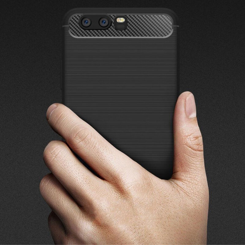 Husa Huawei P10 Techsuit Carbon Silicone, negru