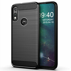 Husa Motorola Moto E 2020 Techsuit Carbon Silicone, negru