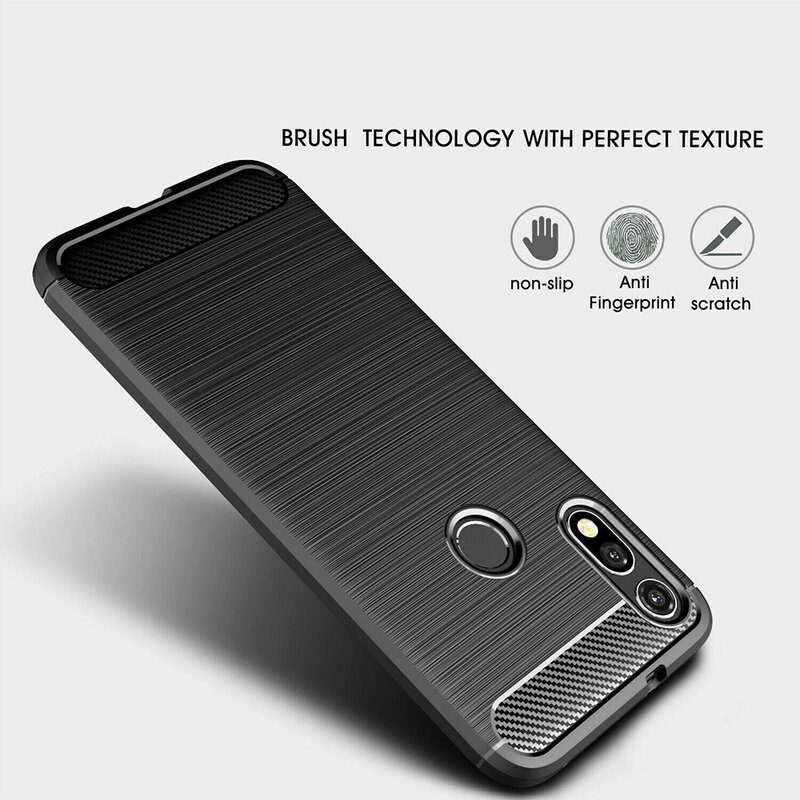 Husa Motorola Moto E 2020 Techsuit Carbon Silicone, negru