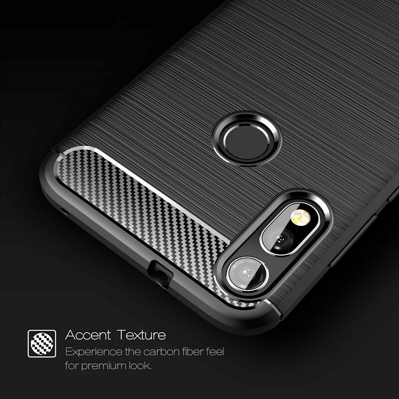 Husa Motorola Moto E6s 2020 Techsuit Carbon Silicone, negru