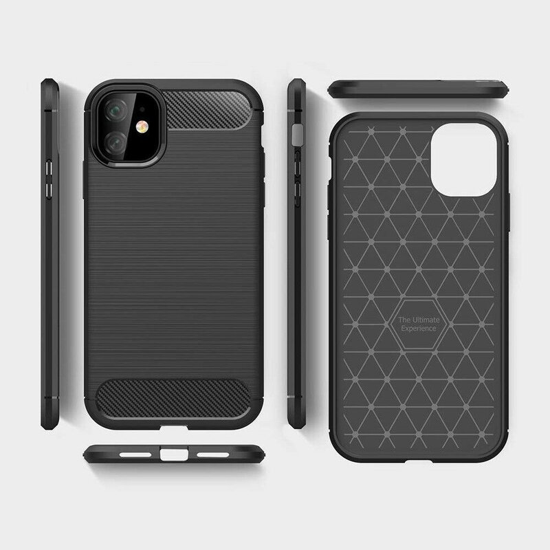 Husa iPhone 12 mini Techsuit Carbon Silicone, negru