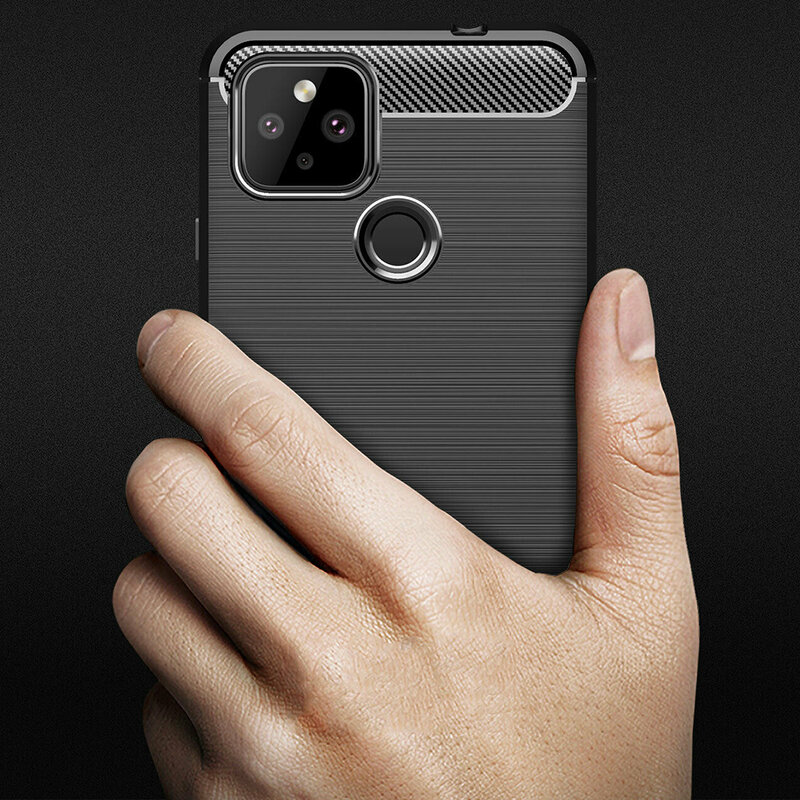Husa Google Pixel 5 XL Techsuit Carbon Silicone, negru