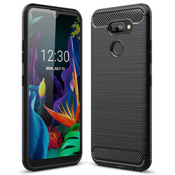 Husa LG K40S Techsuit Carbon Silicone, negru