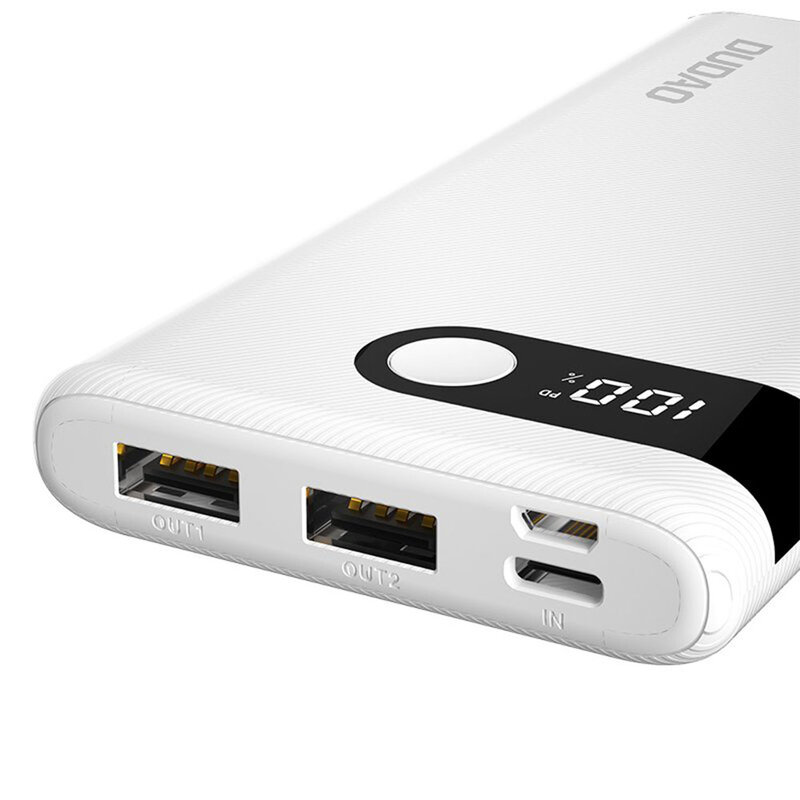 Baterie Externa Dudao K9Pro Cu Capacitate De 10000mAh 2x USB / Micro-USB / Type-C Si Display LED 2A - Alb
