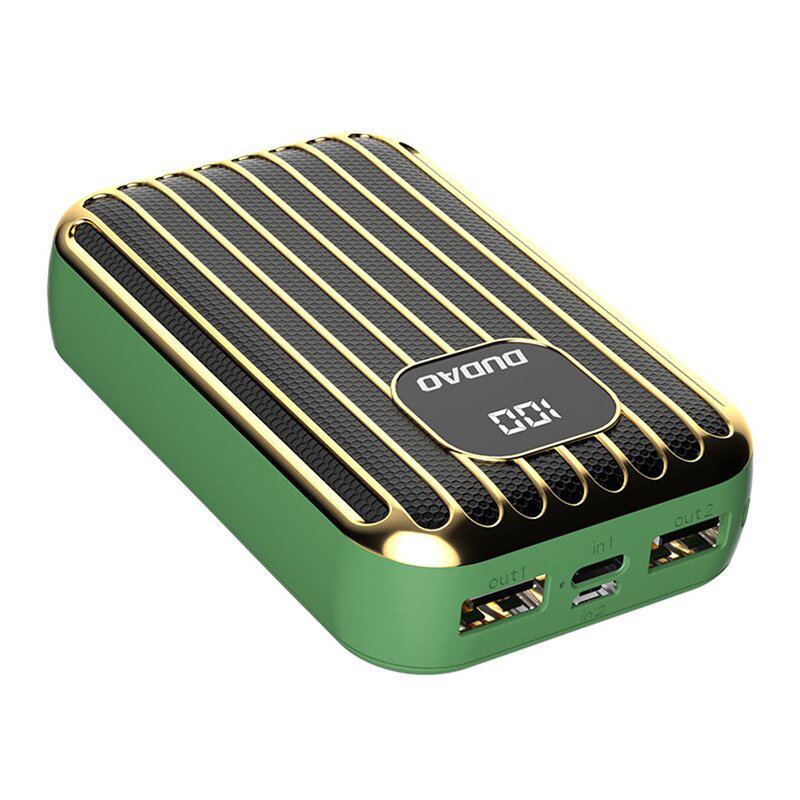 Baterie Externa Dudao K11Pro Cu Capacitate De 10000mAh 2x USB / Micro-USB / Type-C Si Display LED 2A - Verde