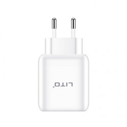 Incarcator Priza Lito QO-101 USB QC3.0 Cu Lumina LED Si Incarcare Rapida De 3A + Cablu De Tip USB / Type-C - Alb