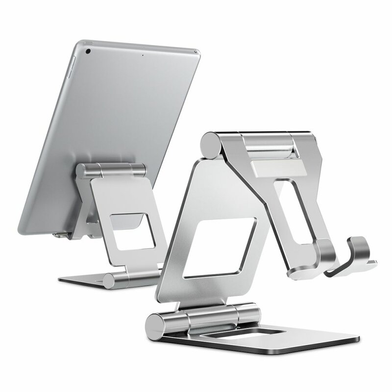 Suport Birou Tech-Protect Z10 Universal Stand Pentru Telefon/Tableta Din Aluminiu Pliabil Si Reglabil - Argintiu