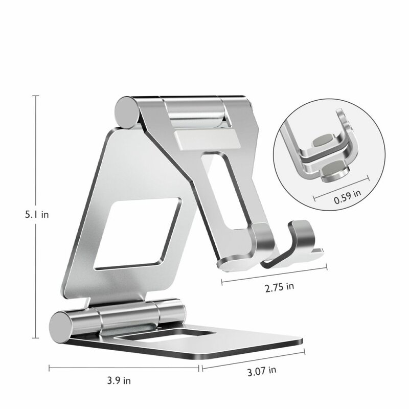 Suport Birou Tech-Protect Z10 Universal Stand Pentru Telefon/Tableta Din Aluminiu Pliabil Si Reglabil - Argintiu