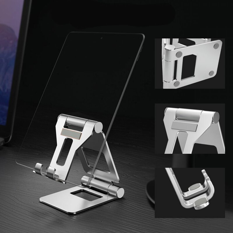 Suport Birou Tech-Protect Z10 Universal Stand Pentru Telefon/Tableta Din Aluminiu Pliabil Si Reglabil - Argintiu