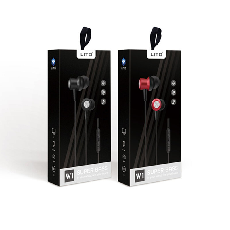 Casti In-Ear Lito W1 Super Bass Stereo Cu Microfon Si Cablu De 3.5mm Si Lungimea De 1.2m - Rosu