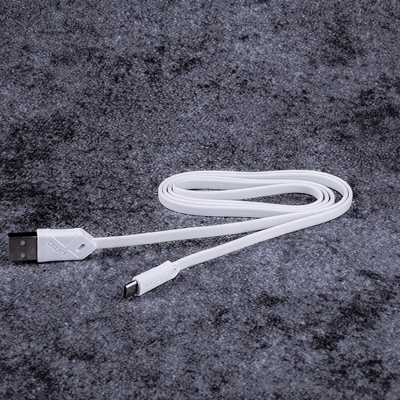 Cablu De Date Lito SJ-002 De La USB La Micro-USB Cu Incarcare Rapida Si Invelis Plat Din TPU 2.1A 1m - Alb