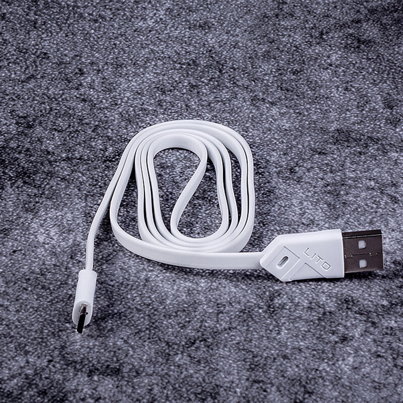 Cablu De Date Lito SJ-002 De La USB La Micro-USB Cu Incarcare Rapida Si Invelis Plat Din TPU 2.1A 1m - Alb