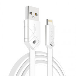 Cablu De Date Lito SJ-002 De La USB La Lightning Cu Incarcare Rapida Si Invelis Plat Din TPU 2.1A 1m - Alb