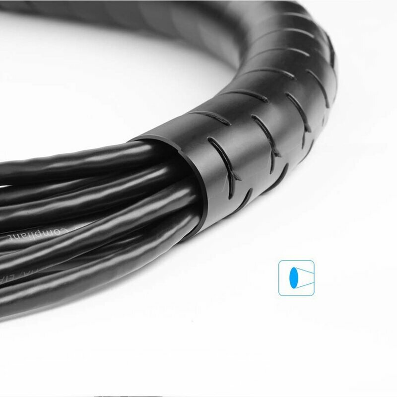 Organizator cabluri spiralat Ugreen, protectie birou, 5m x 25mm, negru, 30820