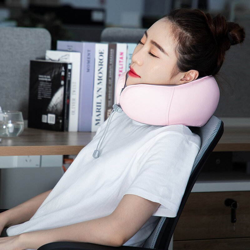 Perna Calatorie Din Spuma Antialergica Cu Memorie Pentru Gat Si Zona Cervicala Baseus Thermal - FMTZ-04 - Roz