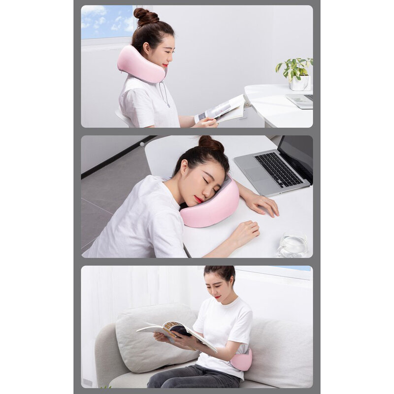 Perna Calatorie Din Spuma Antialergica Cu Memorie Pentru Gat Si Zona Cervicala Baseus Thermal - FMTZ-04 - Roz