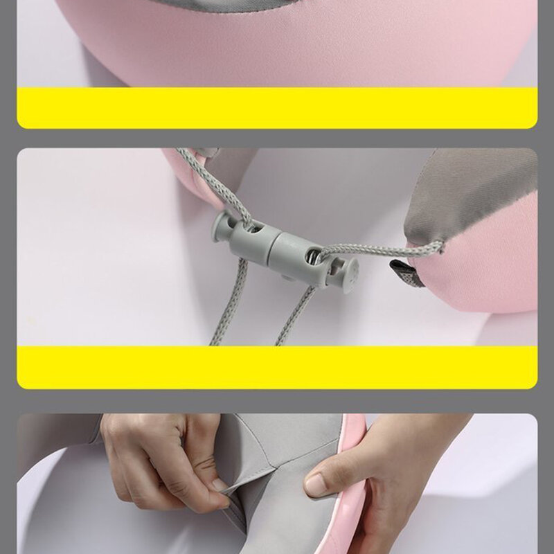 Perna Calatorie Din Spuma Antialergica Cu Memorie Pentru Gat Si Zona Cervicala Baseus Thermal - FMTZ-04 - Roz