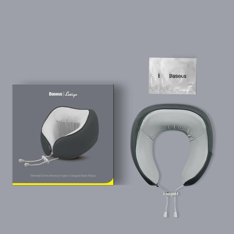 Perna Calatorie Din Spuma Antialergica Cu Memorie Pentru Gat Si Zona Cervicala Baseus Thermal - FMTZ-04 - Roz