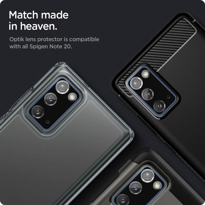 [Pachet 2x] Folie Sticla Camera Samsung Galaxy Note 20 5G Spigen Glas.t R Slim 9H Lens Protector - Black