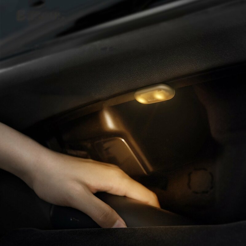 [Pachet 2x] Lampa Auto LED Cu Inductie Baseus Capsule Auto-Adeziva Si Cu Baterie Alcalina - DGXW-01 - Negru 