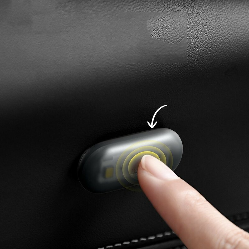 [Pachet 2x] Lampa Auto LED Cu Inductie Baseus Capsule Auto-Adeziva Si Cu Baterie Alcalina - DGXW-01 - Negru 