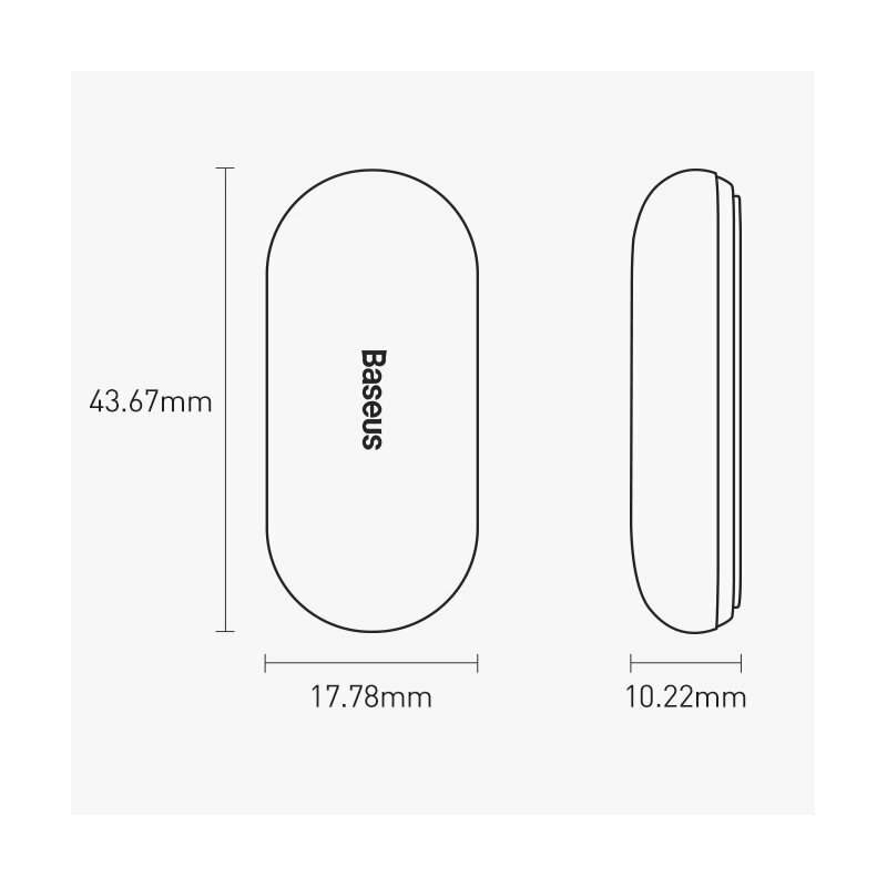 [Pachet 2x] Lampa Auto LED Cu Inductie Baseus Capsule Auto-Adeziva Si Cu Baterie Alcalina - DGXW-01 - Negru 