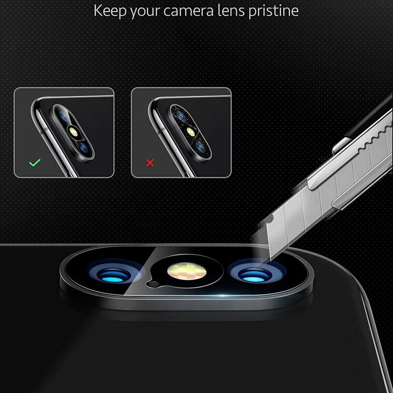 [Pachet 2x] Folie Sticla Camera iPhone XS ESR Lens Protector Tempered Glass - Clear