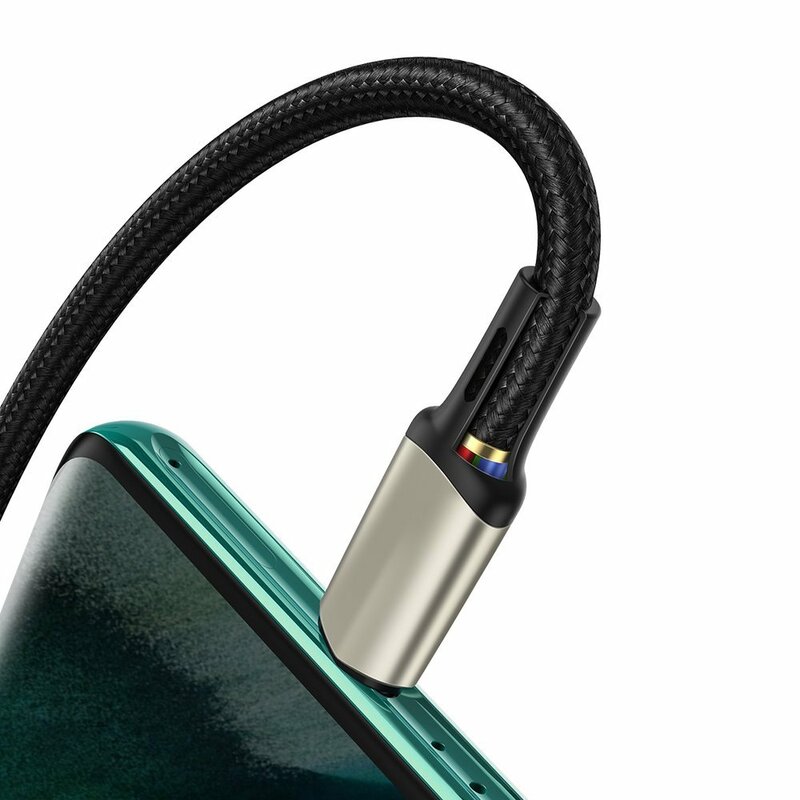 Cablu De Date Baseus Cafule USB La Type-C Cu Suport Pentru Incarcare Rapida VOOC 5A 1m - CATKLF-VA01 - Negru