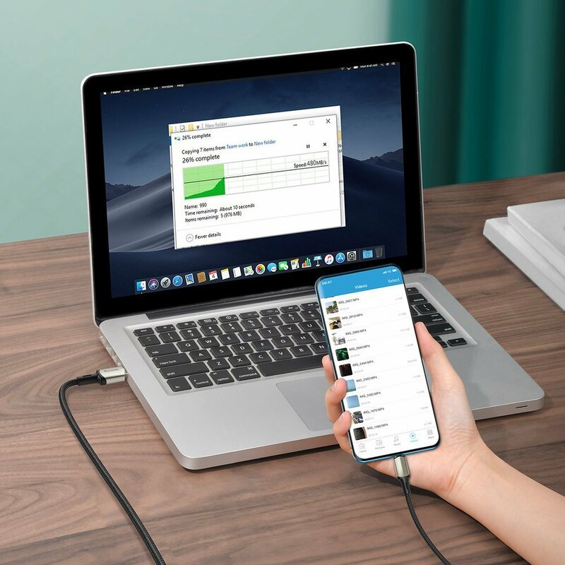 Cablu De Date Baseus Cafule USB La Type-C Cu Suport Pentru Incarcare Rapida VOOC 5A 1m - CATKLF-VA01 - Negru