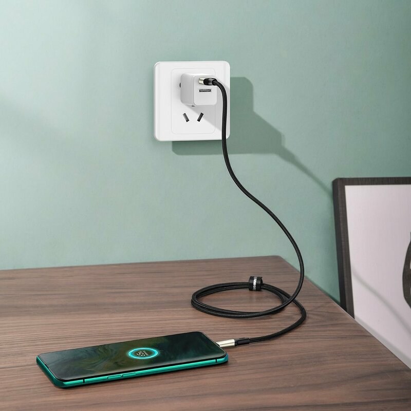 Cablu De Date Baseus Cafule USB La Type-C Cu Suport Pentru Incarcare Rapida VOOC 5A 1m - CATKLF-VA01 - Negru