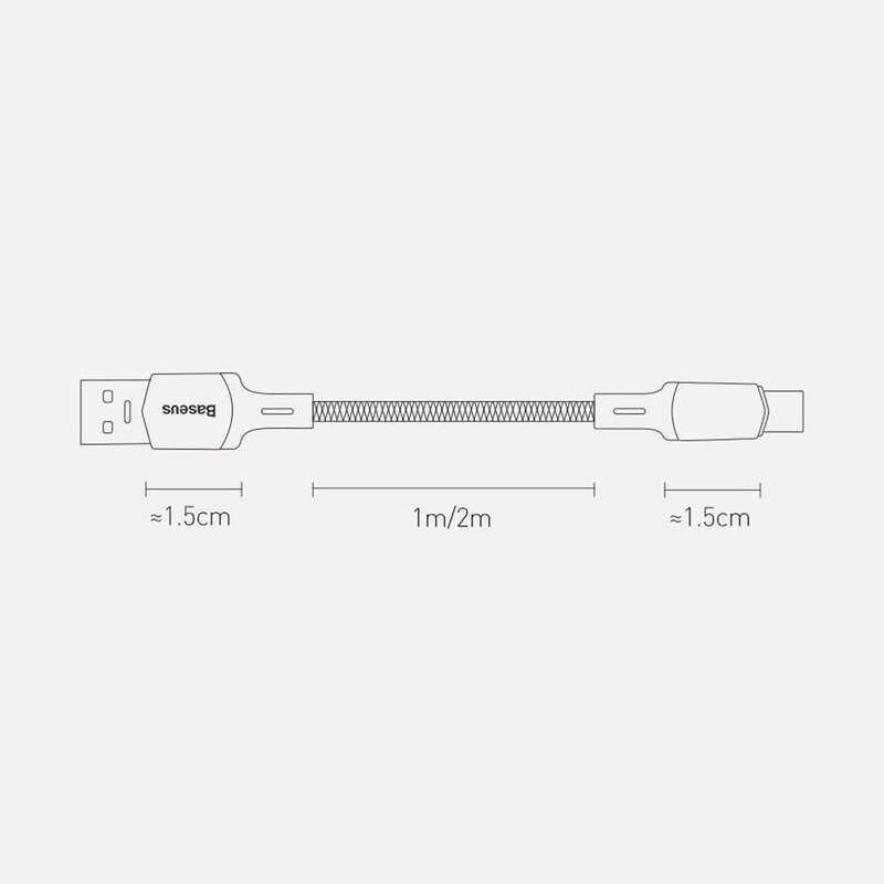 Cablu De Date Baseus Cafule USB La Type-C Cu Suport Pentru Incarcare Rapida VOOC 5A 1m - CATKLF-VA01 - Negru