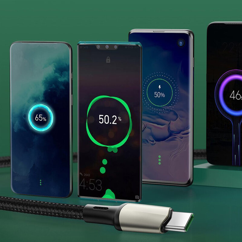 Cablu De Date Baseus Cafule USB La Type-C Cu Suport Pentru Incarcare Rapida VOOC 5A 2m - CATKLF-VB09 - Rosu