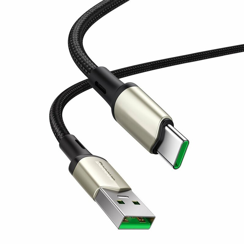 Cablu De Date Baseus Cafule USB La Type-C Cu Suport Pentru Incarcare Rapida VOOC 5A 2m - CATKLF-VB01 - Negru