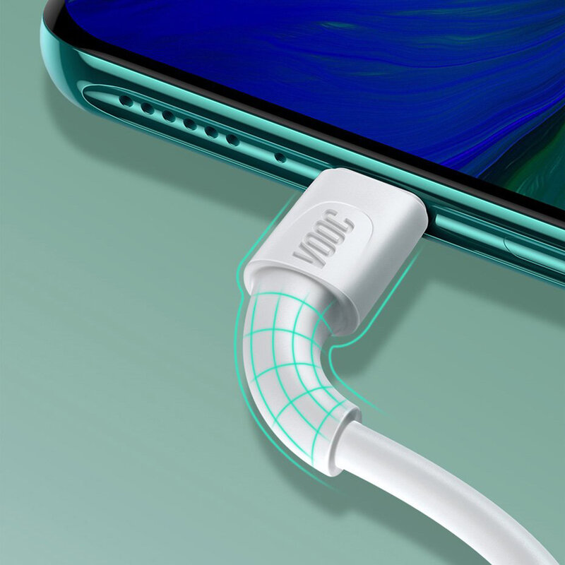 Cablu De Date Baseus De La USB La Type-C Si Suport Pentru Incarcare Rapida VOOC / TLC 5A 2m - CATSW-G02 - Alb