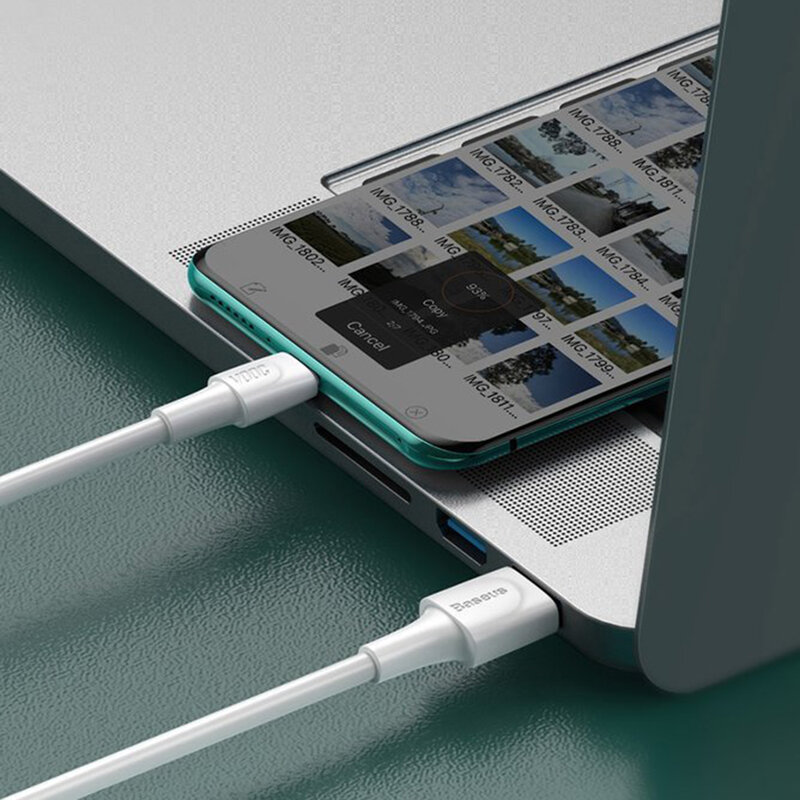 Cablu De Date Baseus De La USB La Type-C Si Suport Pentru Incarcare Rapida VOOC / TLC 5A 2m - CATSW-G02 - Alb