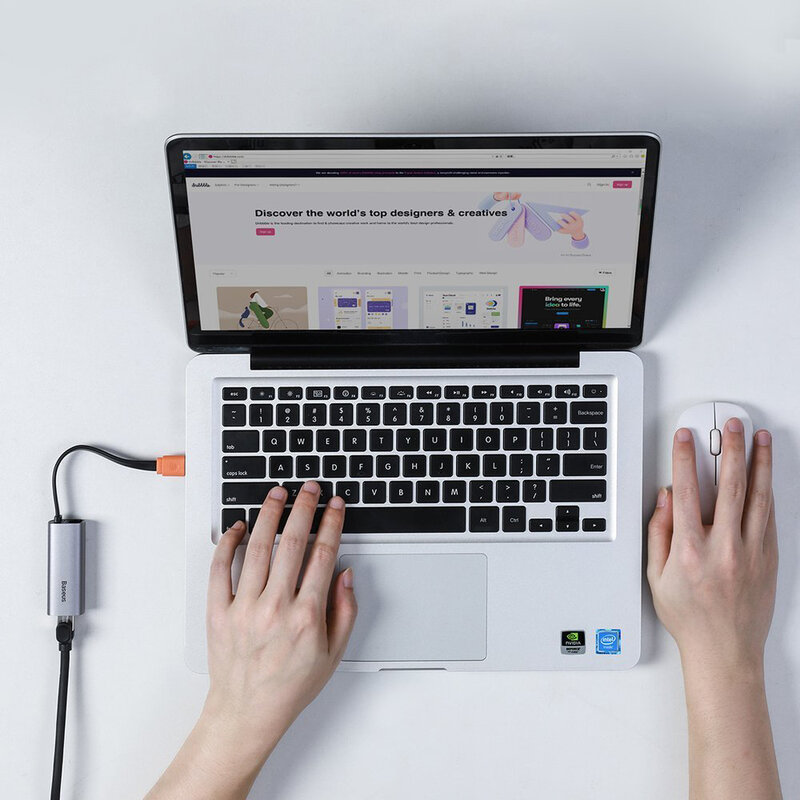 Hub Baseus Steel Cannon Adaptor De La USB A La RJ45 Gigabit LAN Cu Viteza De 1000Mbps - CAHUB-AD0G - Gri