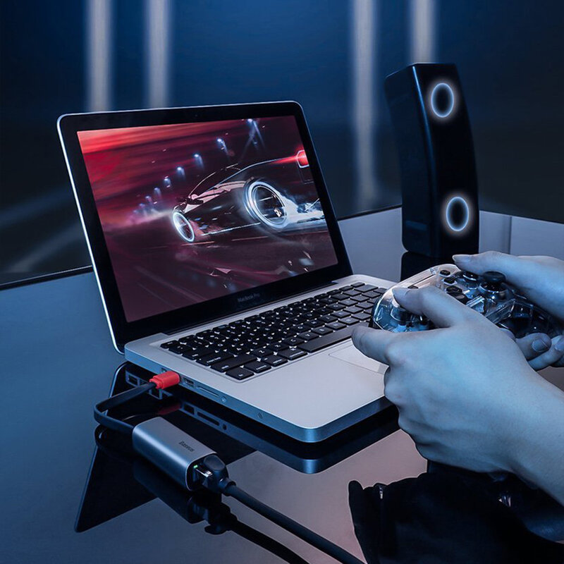 Hub Baseus Steel Cannon Adaptor De La USB A La RJ45 Gigabit LAN Cu Viteza De 1000Mbps - CAHUB-AD0G - Gri