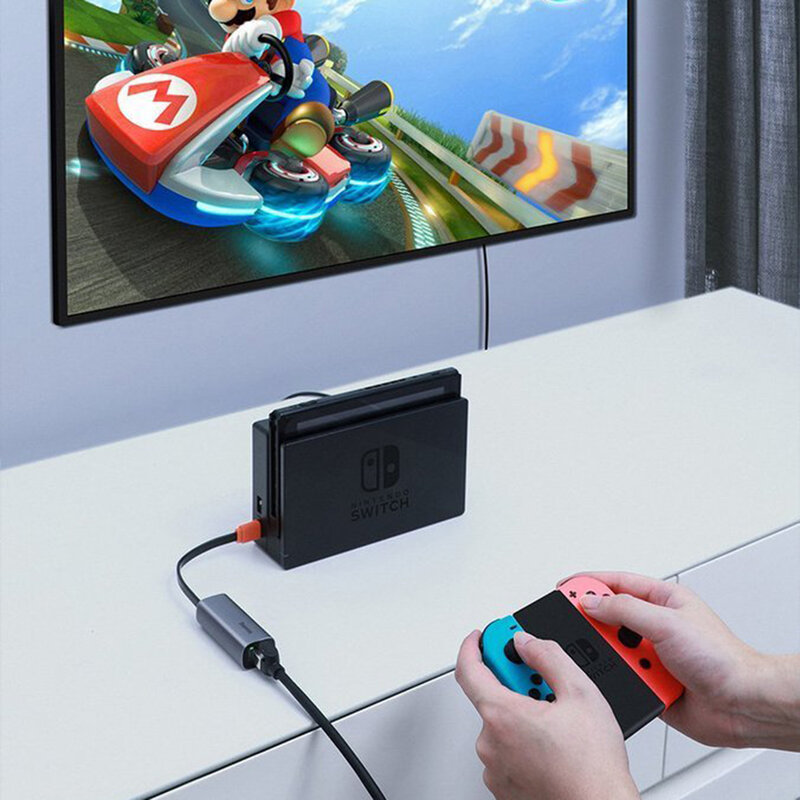 Hub Baseus Steel Cannon Adaptor De La USB A La RJ45 Gigabit LAN Cu Viteza De 1000Mbps - CAHUB-AD0G - Gri