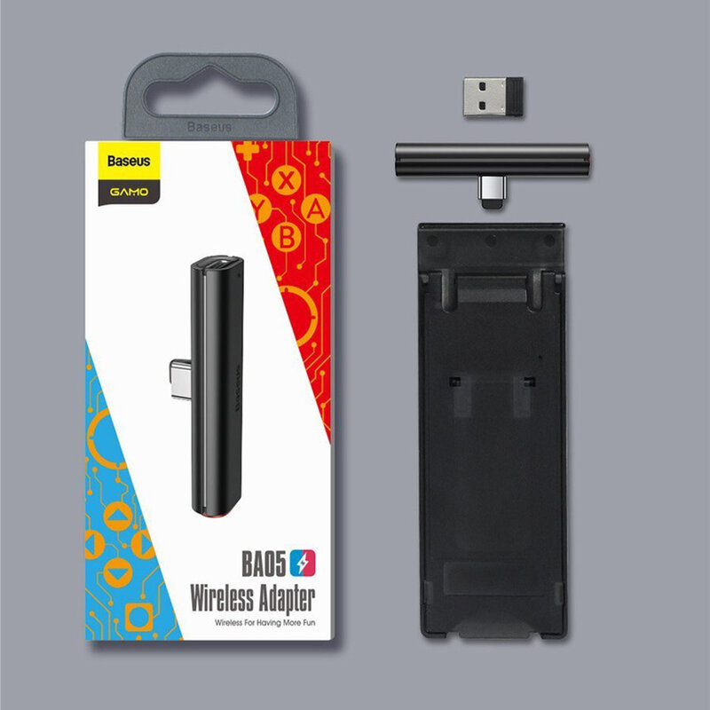 Adaptor Wireless Nintendo Switch Baseus BA05 Bluetooth Type-C Cu Functie De Incarcare 18W - NGBA05-01 - Negru