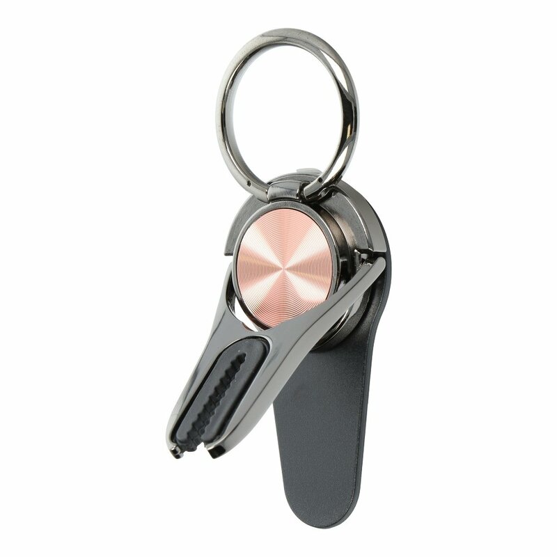 Suport Auto Pentru Telefon Stand Ring 360° Cu Adeziv Si Sistem De Prindere Pe Grila De Ventilatie - Auriu