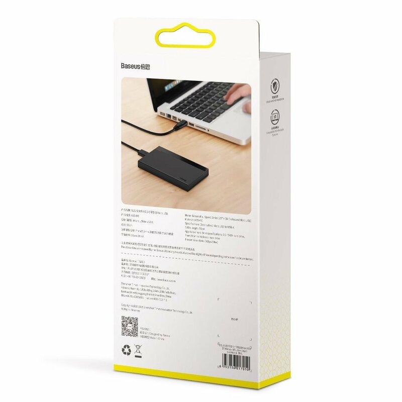 Rack HDD/SSD 2.5, carcasa Hard extern Baseus, negru, CAYPH-B01