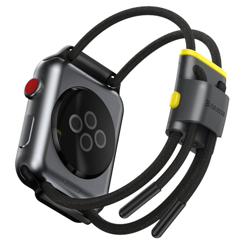 Curea Apple Watch 1 42mm Baseus Let's Go Din Bumbac Si Aluminiu - LBAPWA4-BGY - Negru