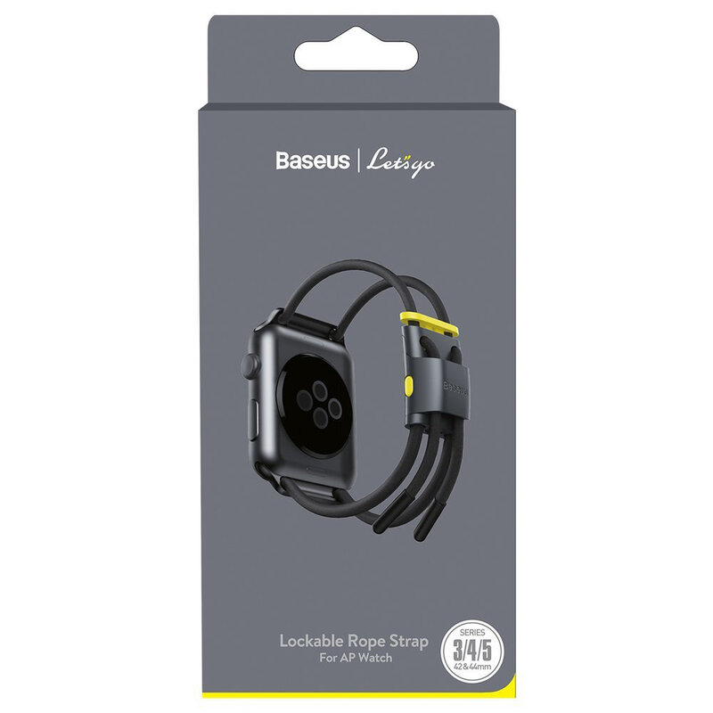Curea Apple Watch 1 42mm Baseus Let's Go Din Bumbac Si Aluminiu - LBAPWA4-BGY - Negru
