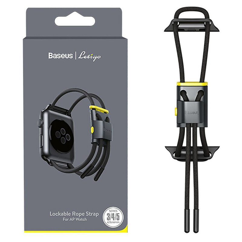 Curea Apple Watch 1 42mm Baseus Let's Go Din Bumbac Si Aluminiu - LBAPWA4-BGY - Negru