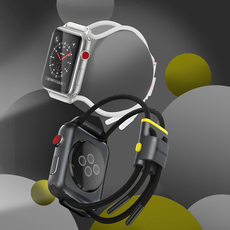 Curea Apple Watch 1 42mm Baseus Let's Go Din Bumbac Si Aluminiu - LBAPWA4-BGY - Negru