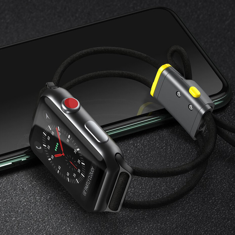 Curea Apple Watch 1 42mm Baseus Let's Go Din Bumbac Si Aluminiu - LBAPWA4-BGY - Negru