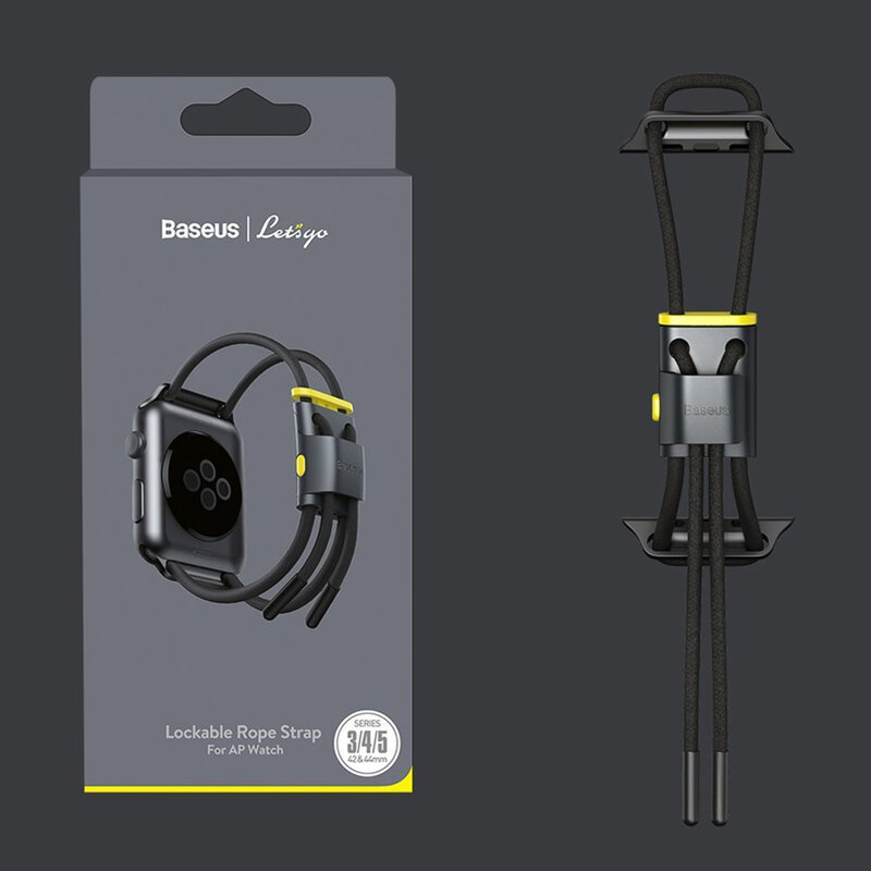 Curea Apple Watch 1 42mm Baseus Let's Go Din Bumbac Si Aluminiu - LBAPWA4-BGY - Negru