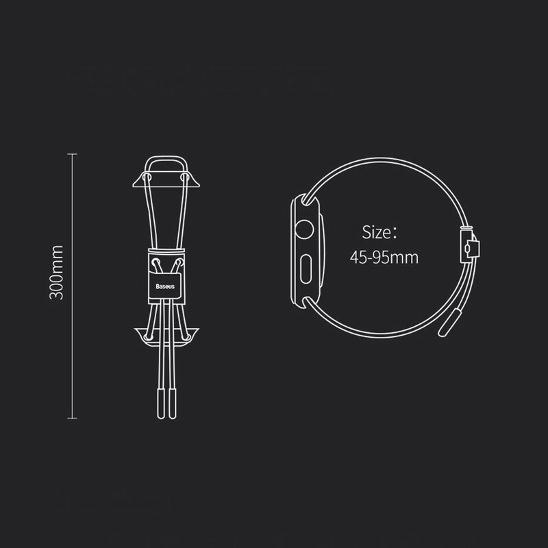 Curea Apple Watch 1 42mm Baseus Let's Go Din Bumbac Si Aluminiu - LBAPWA4-BGY - Negru