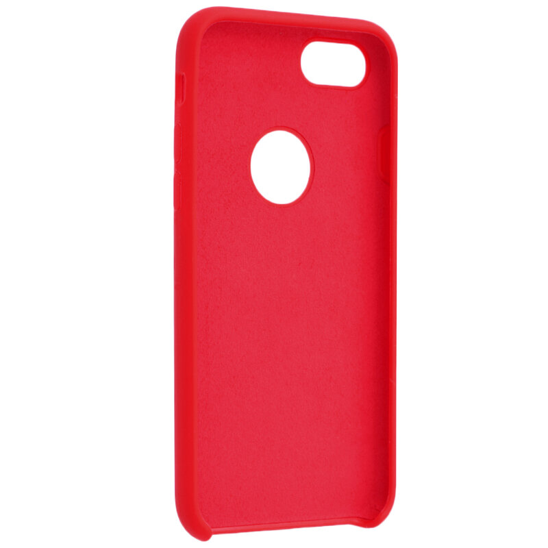 Husa iPhone 8 Silicon Soft Touch Cu Decupaj Sigla - Rosu